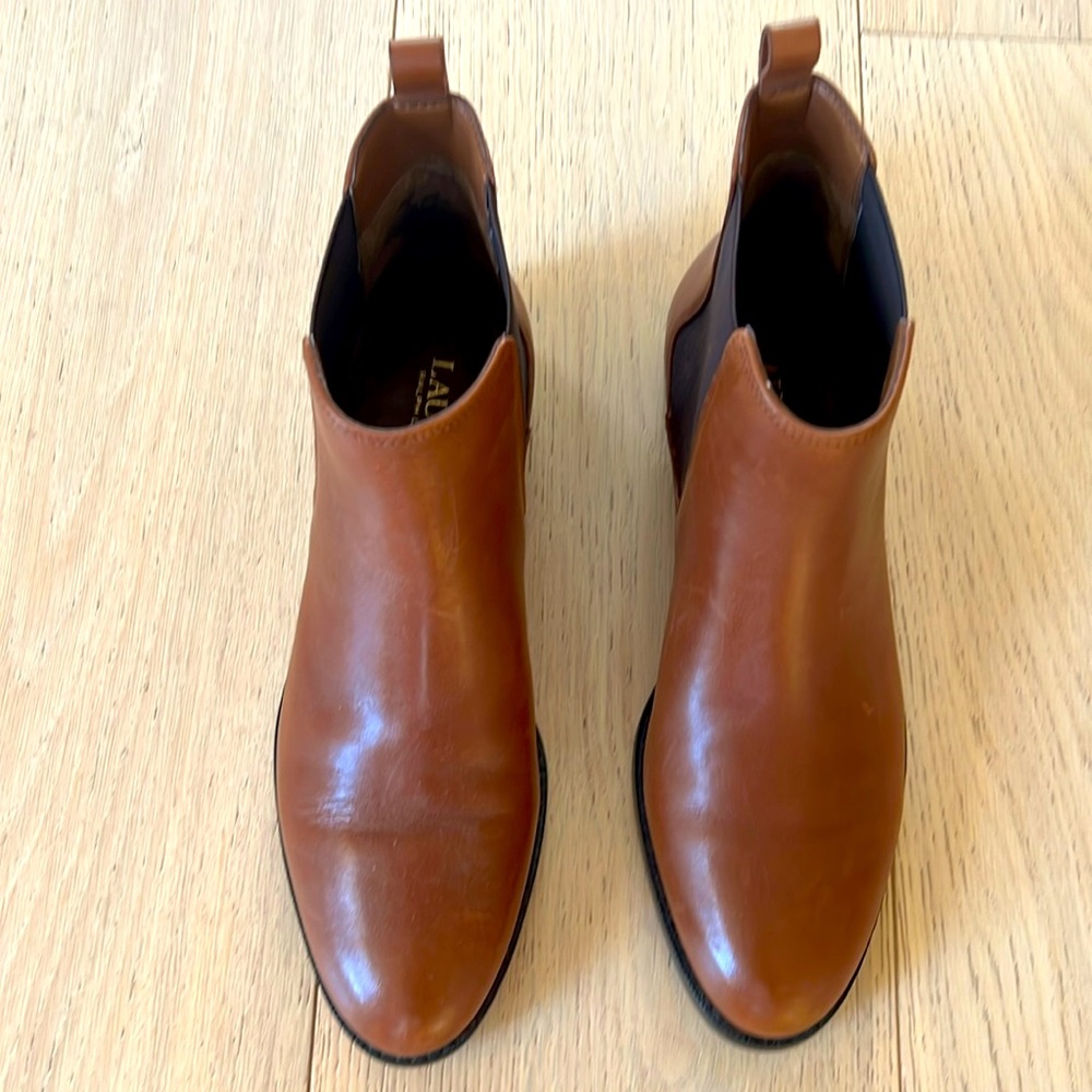 Lauren by Ralph Lauren brown ankle leather boots. Never worn outside.